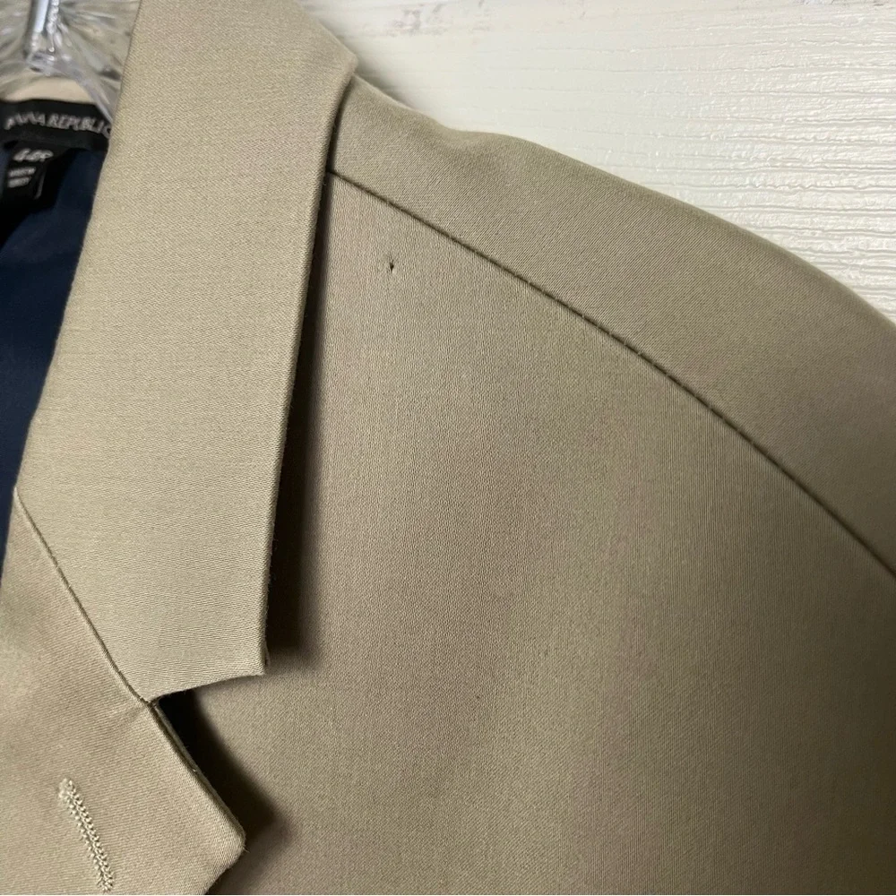 Banana Republic Sport Coat Blazer Cotton Khaki Tan Slim Fit Stretch Men’s 44R‎